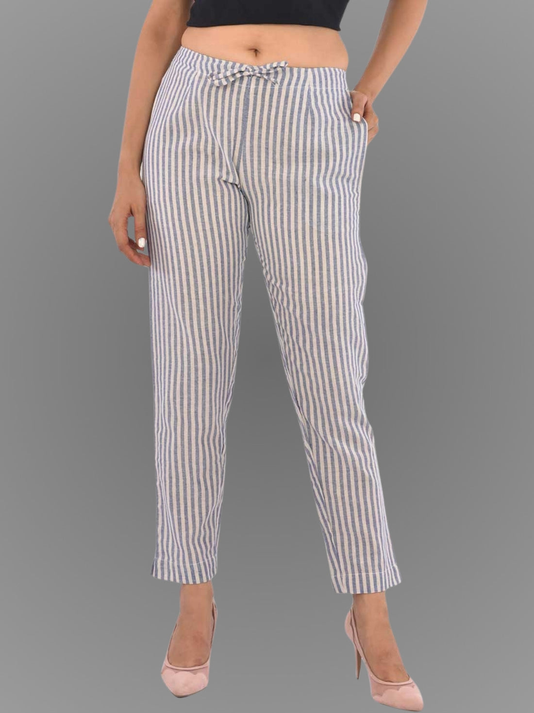 Pack Of 3 Womens Blue, Maroon, Pink South Cotton Trousers Combo