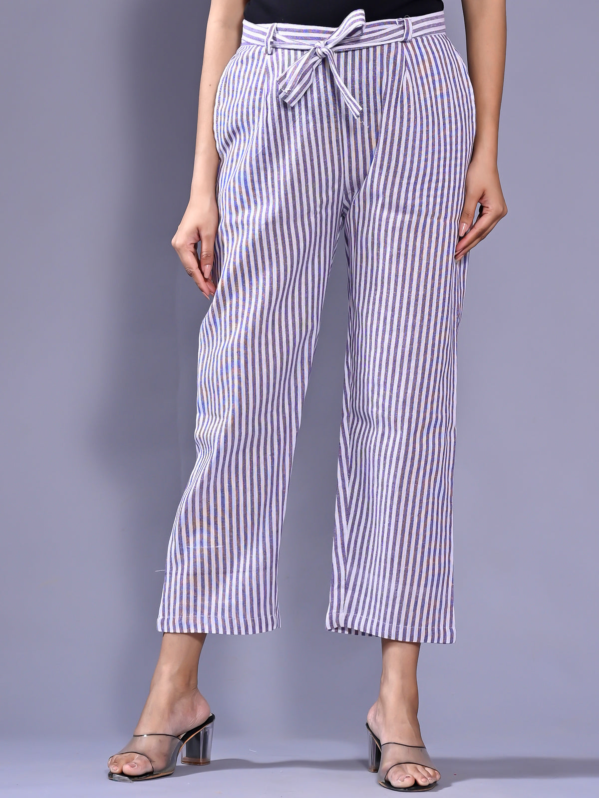 Women Cotton Stripe Pants