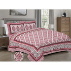 Jaipur Sanganer Print King Size Double Bedsheet,Red,1001-2