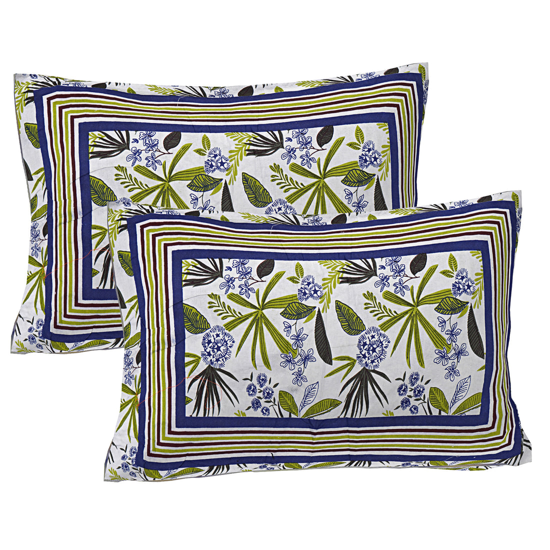 Jaipur Sanganer Print King Size Double Bedsheet,Green,1002-2