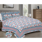 Jaipur Sanganer Print King Size Double Bedsheet,Blue,1002-3