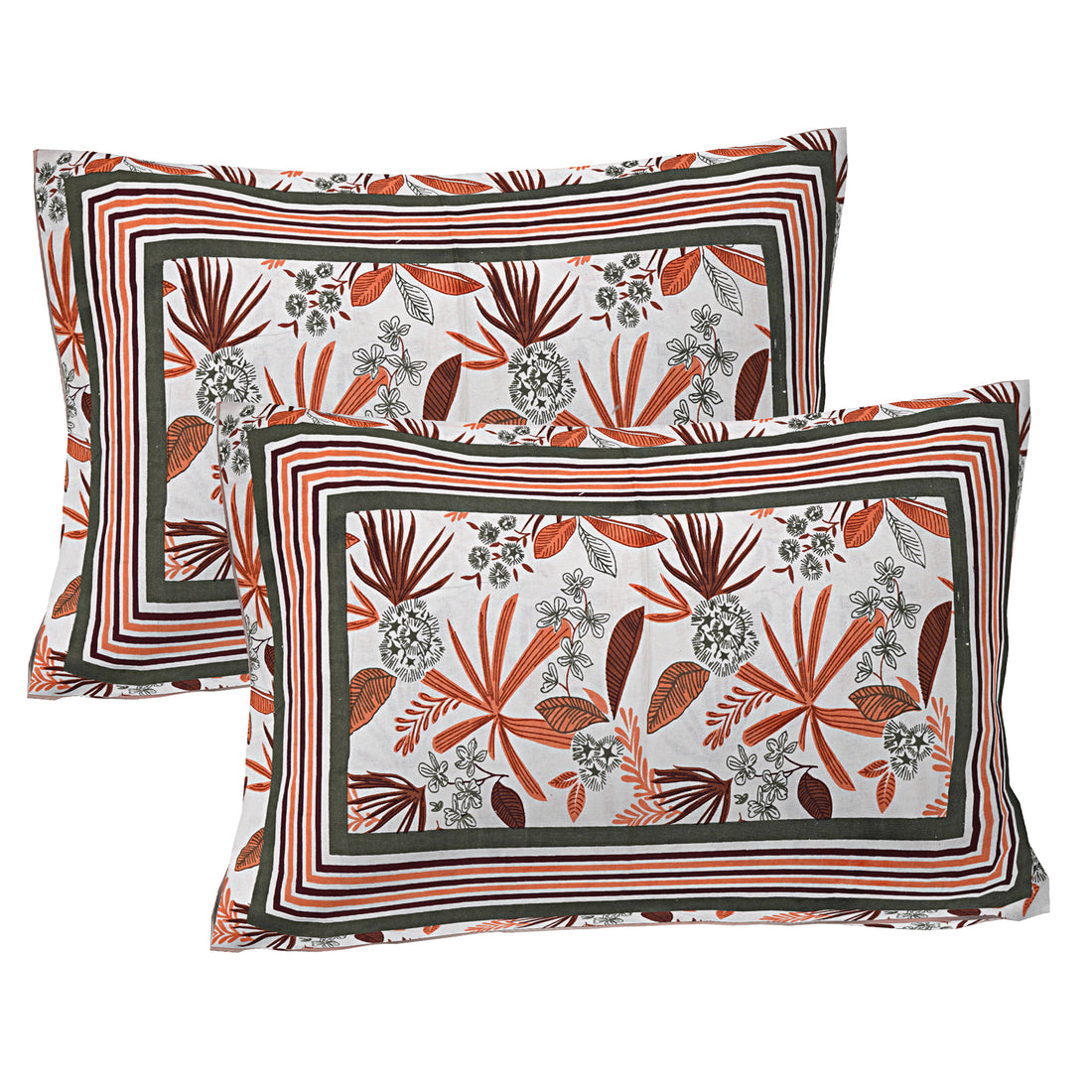 Jaipur Sanganer Print King Size Double Bedsheet,Red,1002-4