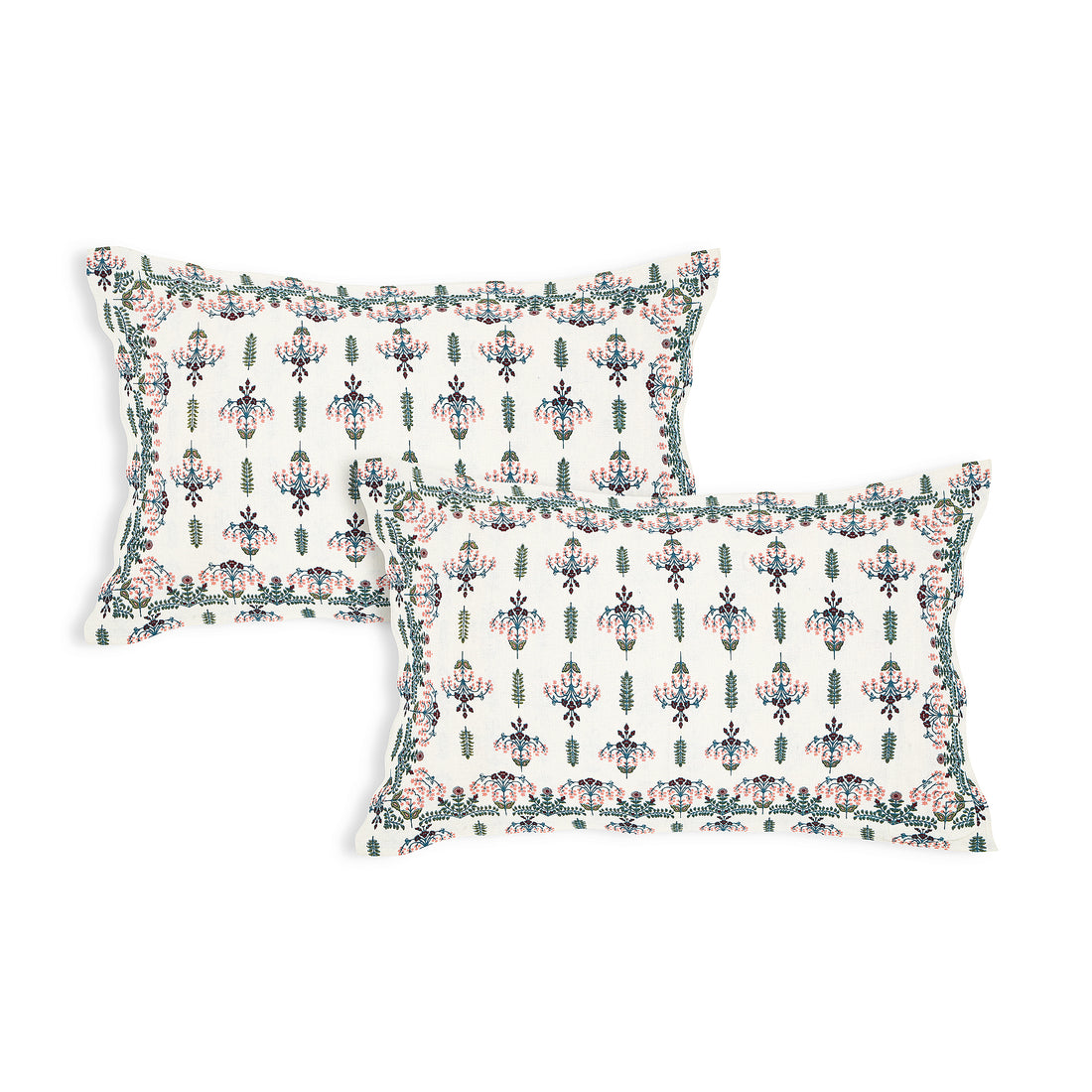 Pure Cotton Jaipur Sanganer Print 100*108 Inch King Size Double Bedsheet ,With 2 Pillow Covers,Pink-1003-1