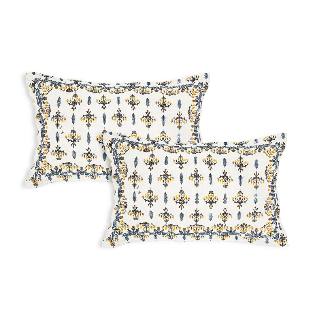 Pure Cotton Jaipur Sanganer Print 100*108 Inch King Size Double Bedsheet ,With 2 Pillow Covers,Orange-1003-3