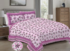 Jaipur Sanganer Print King Size Double Bedsheet,Pink,1006-1