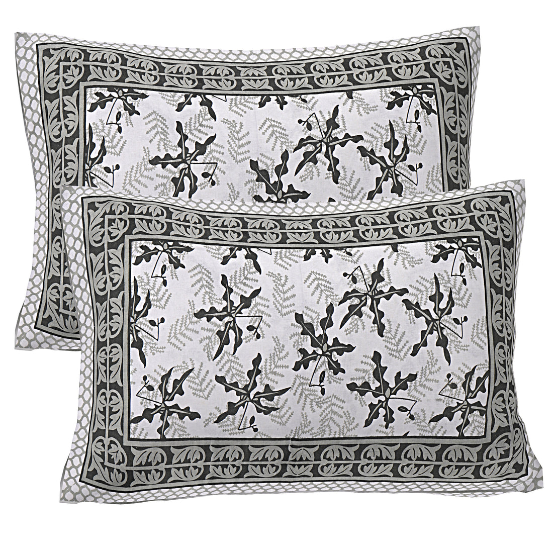 Pure Cotton Jaipur Sanganer Print 100*108 Inch King Size Double Bedsheet ,With 2 Pillow Covers,Green-1006-3