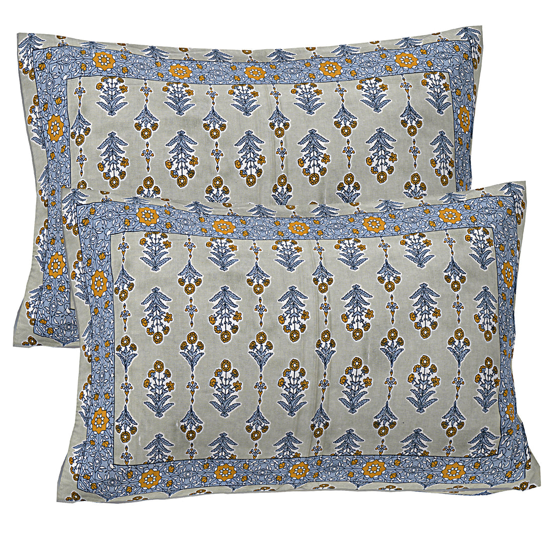 Jaipur Sanganer Print King Size Double Bedsheet,Green,1008-2