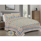 Jaipur Sanganer Print King Size Double Bedsheet,Blue,1013-1
