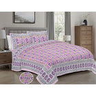 Jaipur Sanganer Print King Size Double Bedsheet,Purple,1013-2