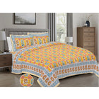 Jaipur Sanganer Print King Size Double Bedsheet,Yellow,1013-3