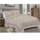 Jaipur Sanganer Print King Size Double Bedsheet,Green,1013-4