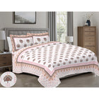 Jaipur Sanganer Print King Size Double Bedsheet,Brown,1012-1