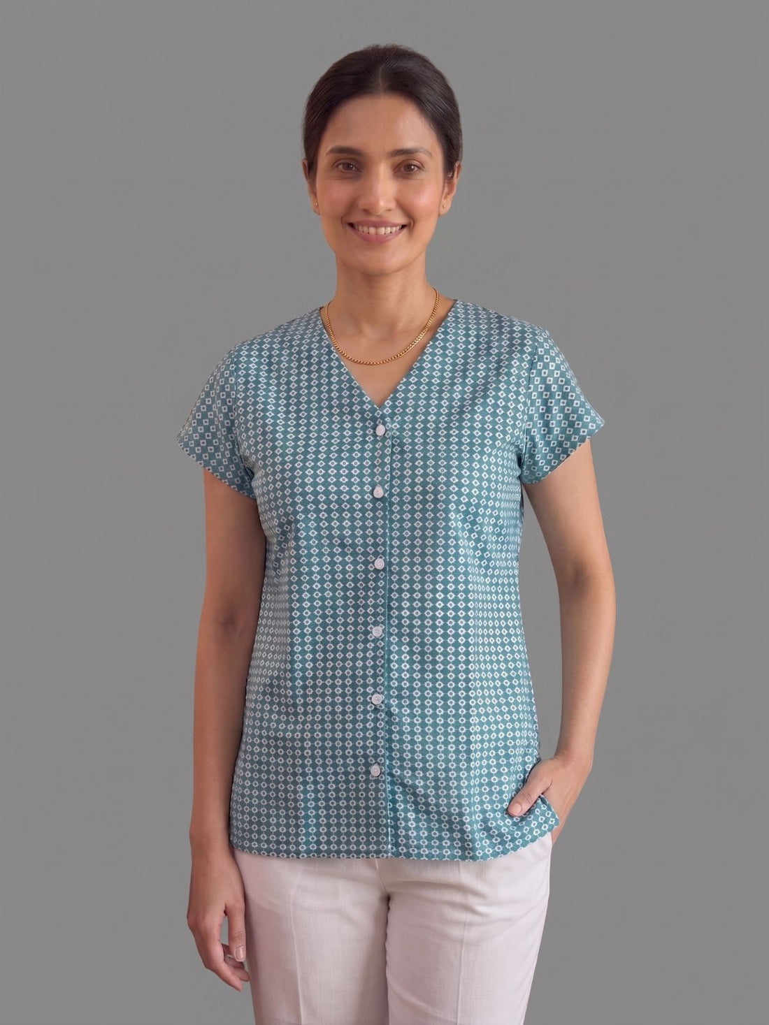Jaipuri Printed Vneck Shirts CM-012