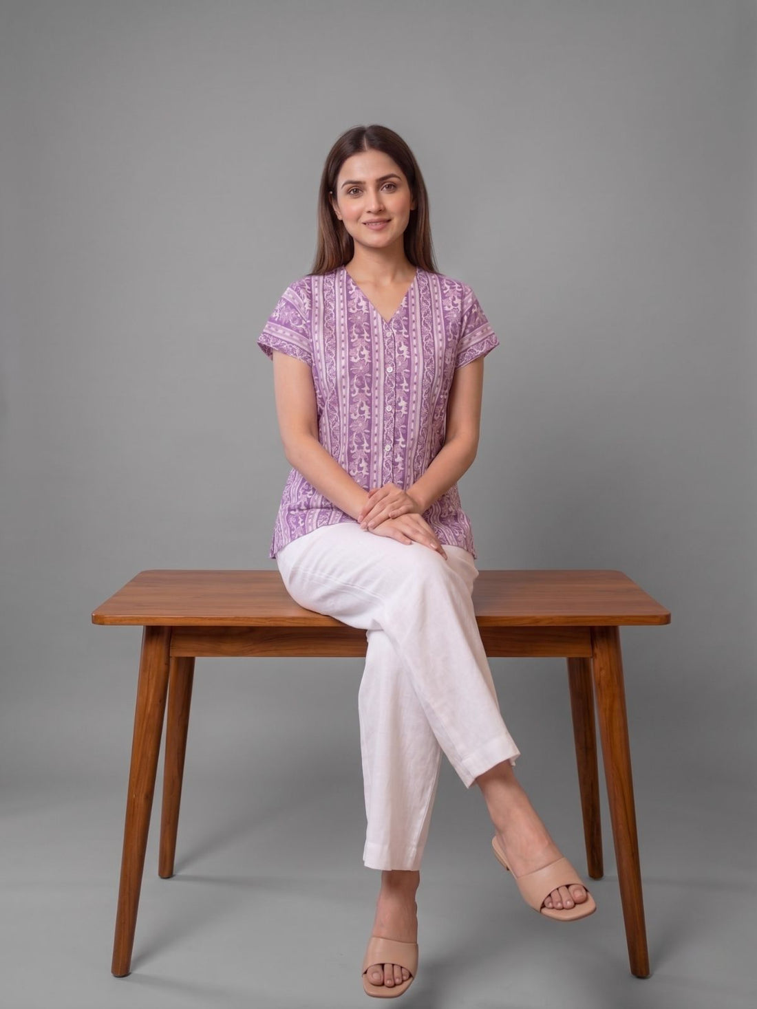Jaipuri Printed Vneck Shirts CM-022