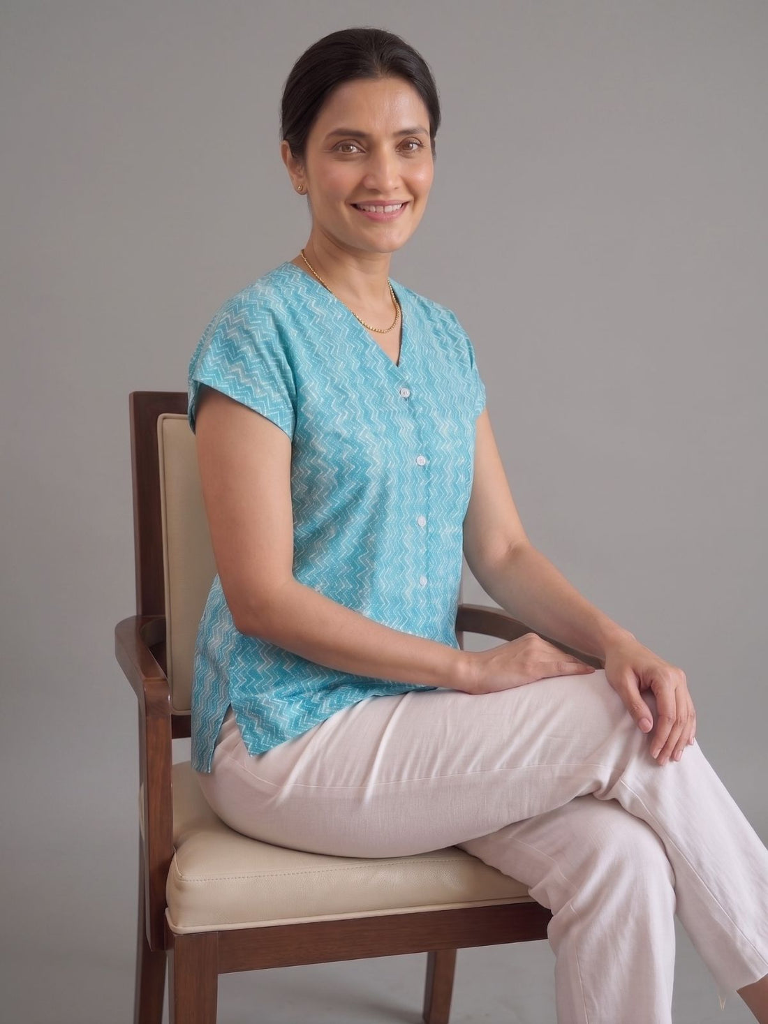Jaipuri Printed Vneck Shirts CM-025