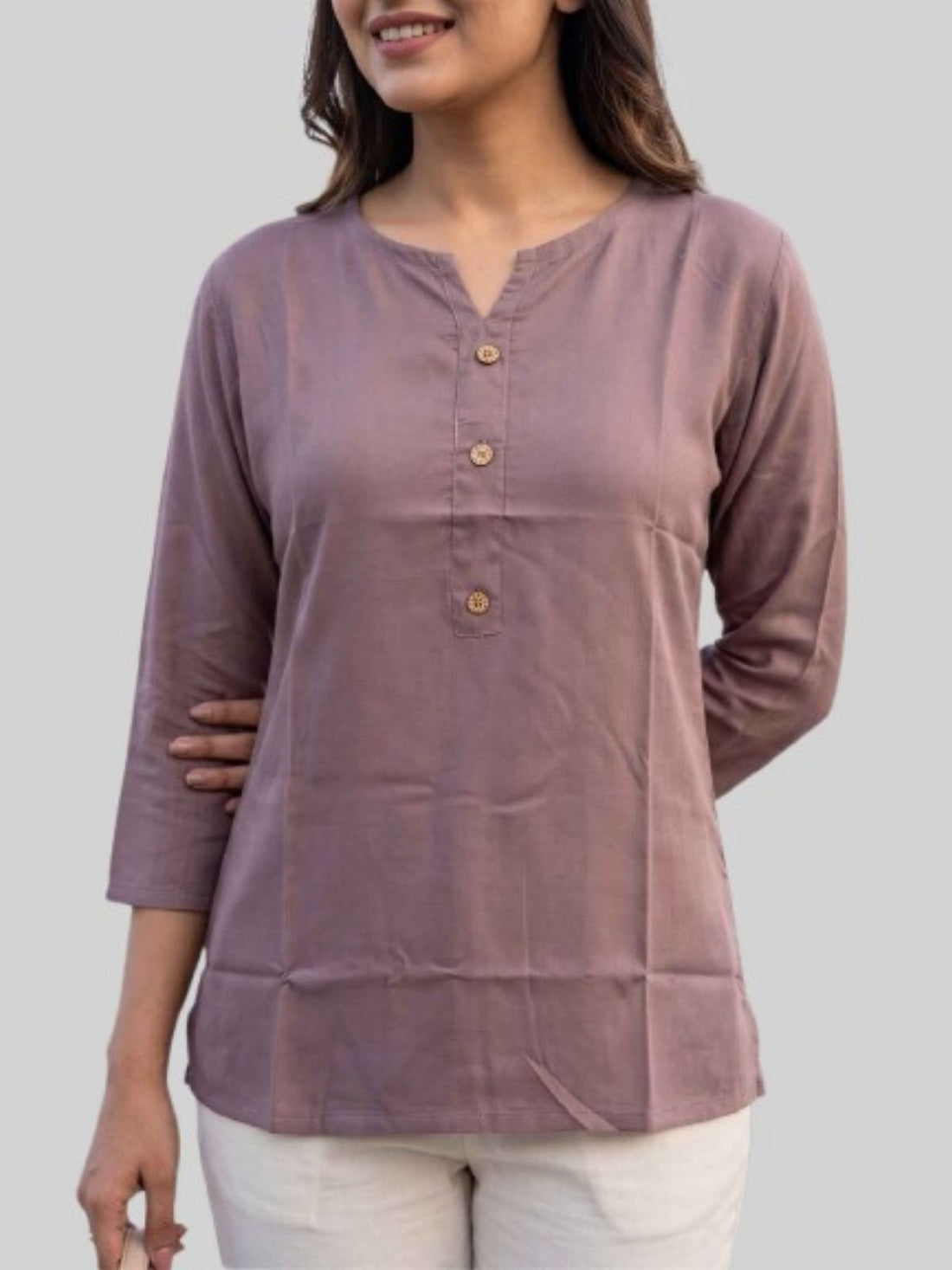 Women Coffee Rayon Short Kurti