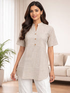 Women's  Brown Stripe Yoke Top