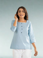Firozi Everyday Cotton Square Neck Top