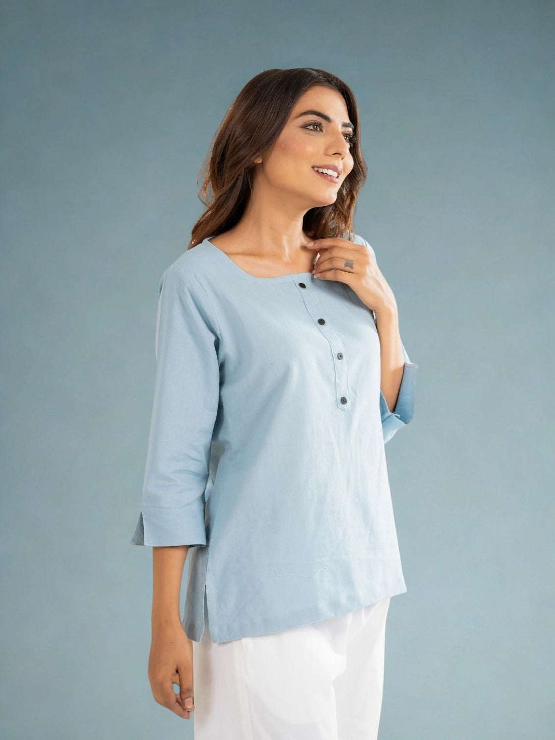 Firozi Everyday Cotton Square Neck Top