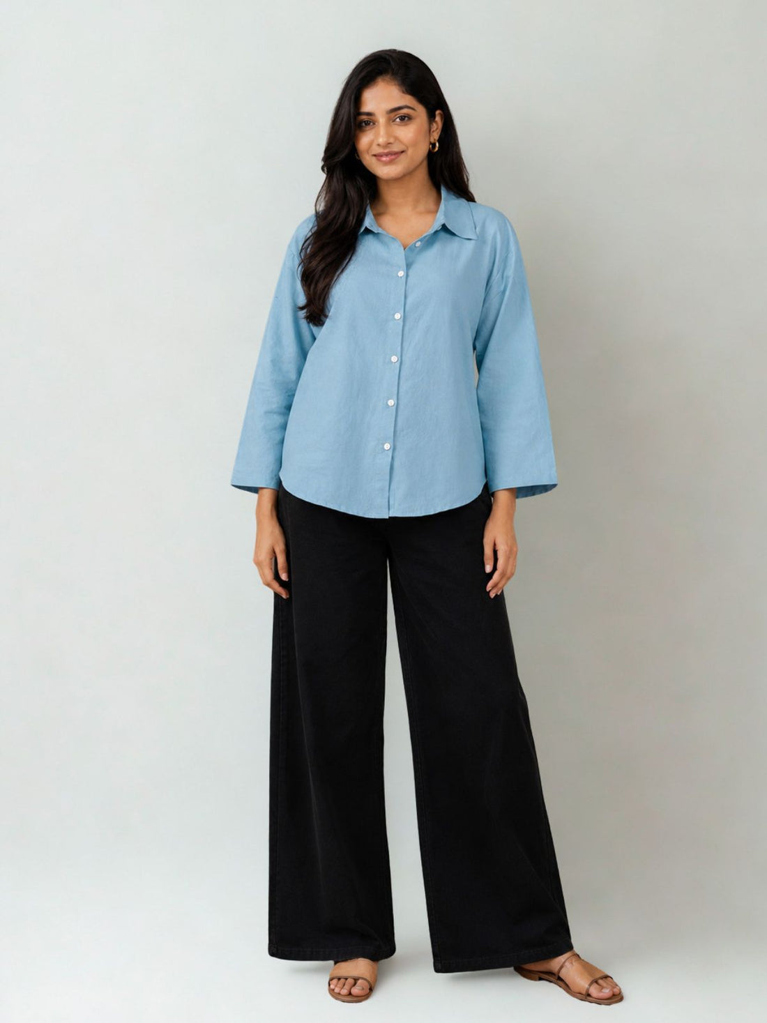 Firozi Cotton bell Sleeves Shirts