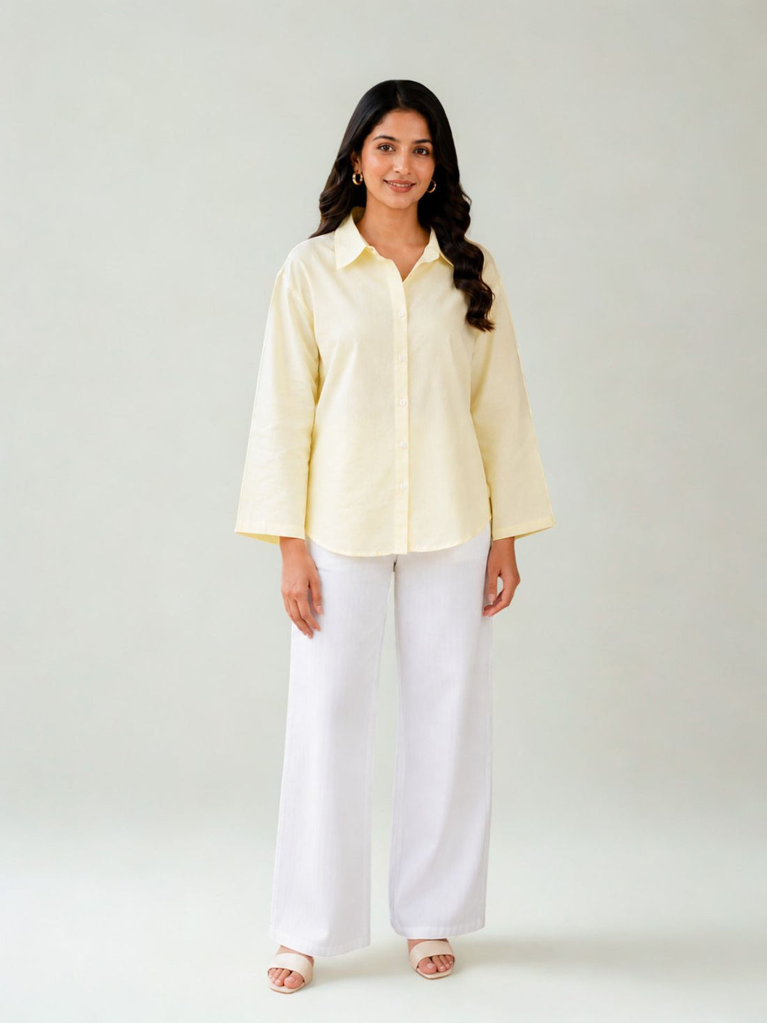 Lemon Cotton bell Sleeves Shirts