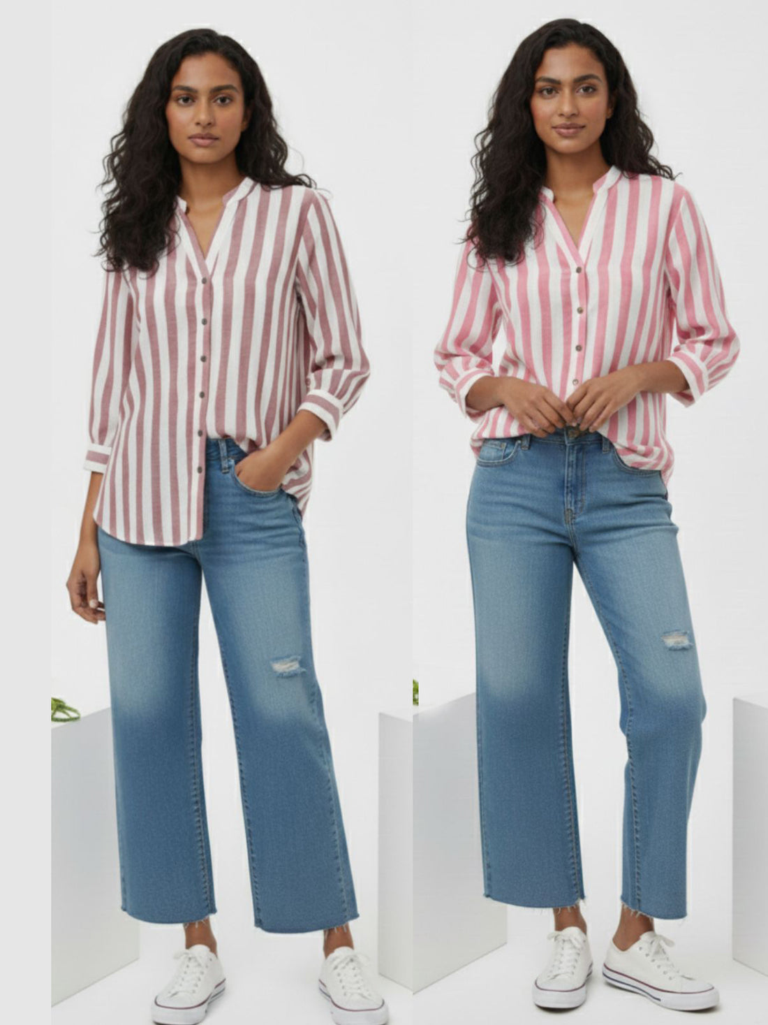 Pack Of 2 Maroon And Red Shoulder Stripe Shirts