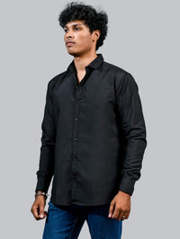 Mens solid Black Full Sleeve Cotton shirt