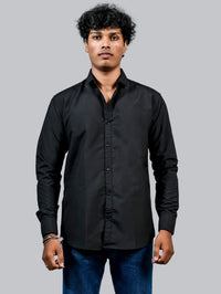 Mens solid Black Full Sleeve Cotton shirt