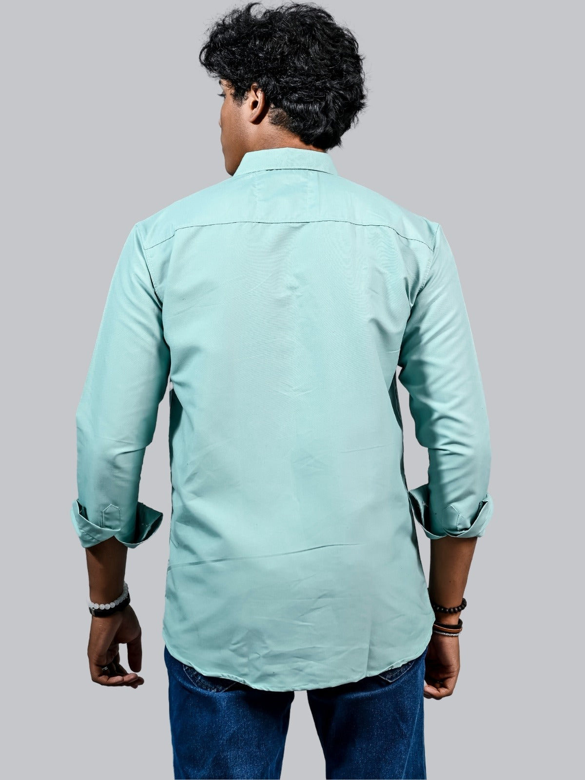 Mens solid Ice Blue Full Sleeve Cotton shirt