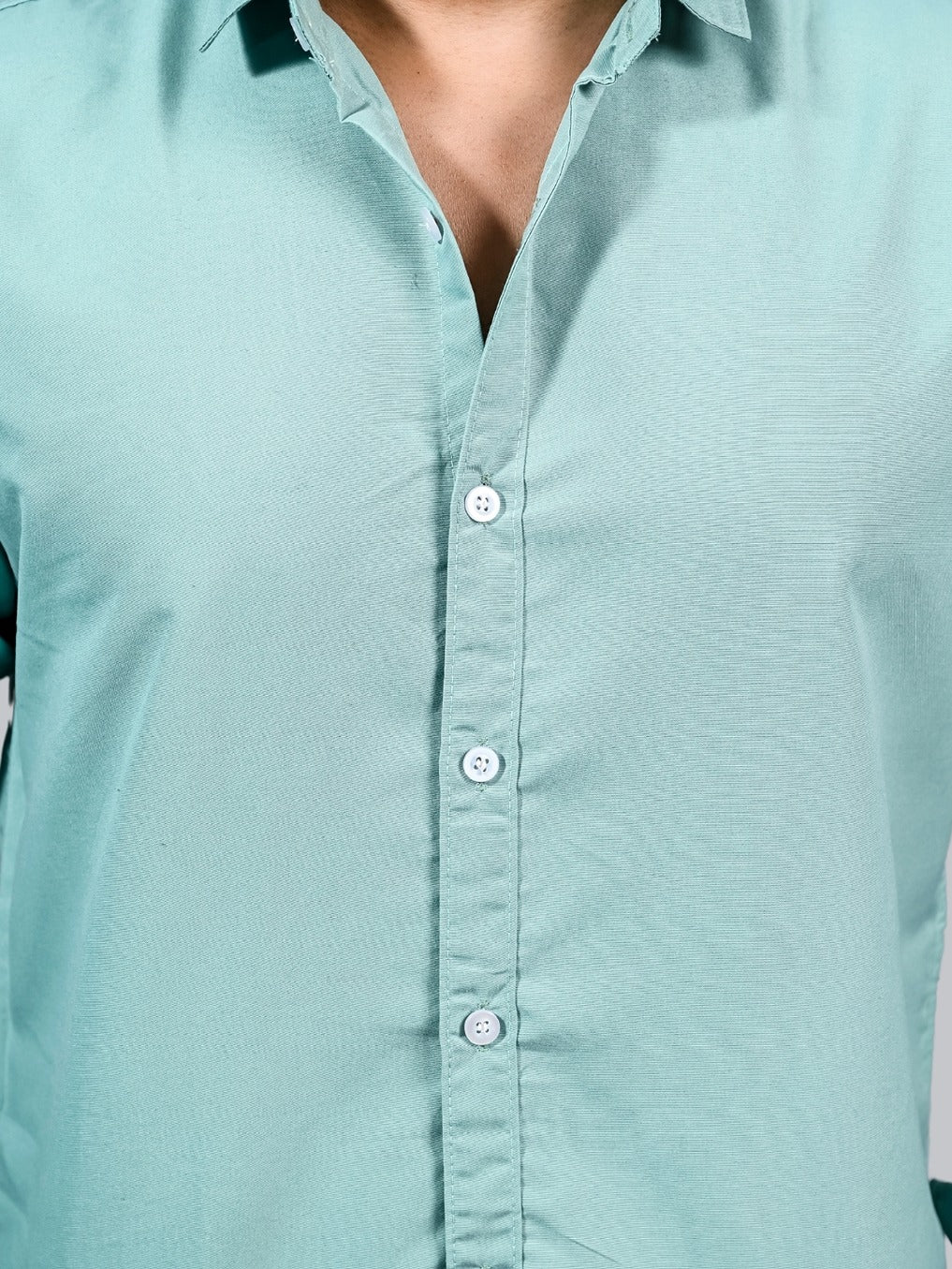 Mens solid Ice Blue Full Sleeve Cotton shirt