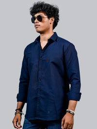 Mens solid Navy Blue Full Sleeve Cotton shirt