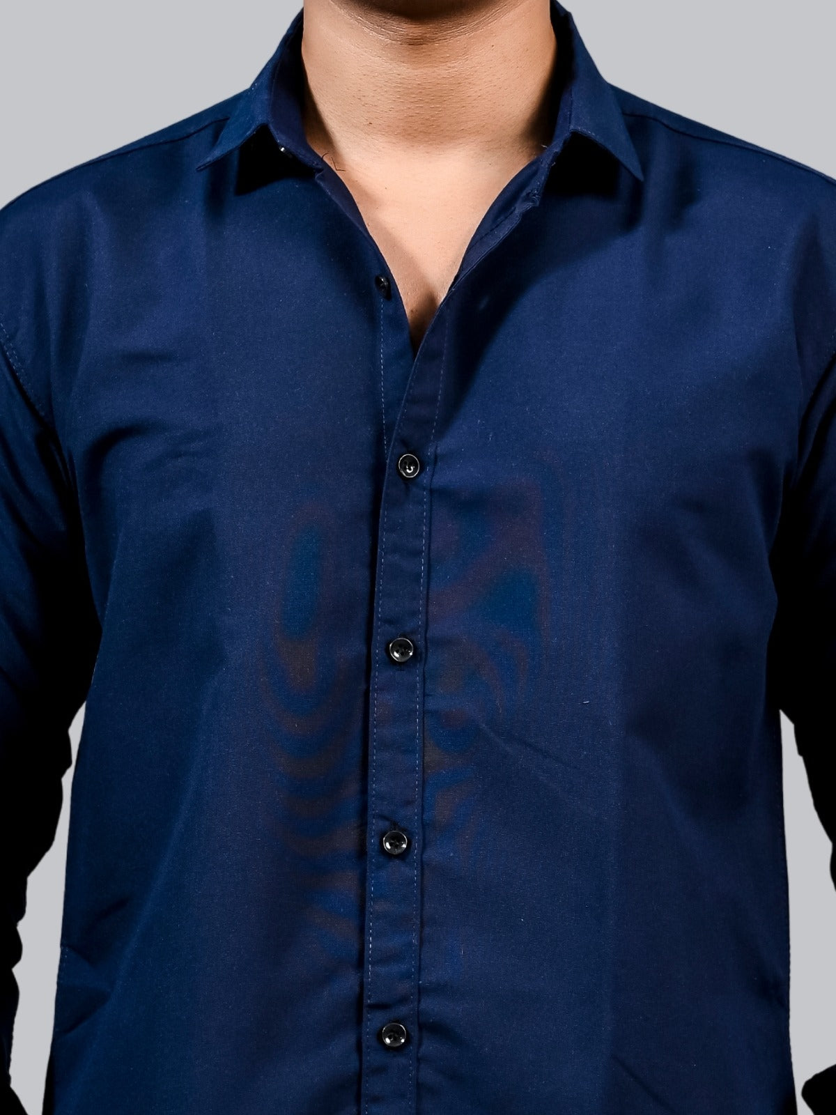 Mens solid Navy Blue Full Sleeve Cotton shirt