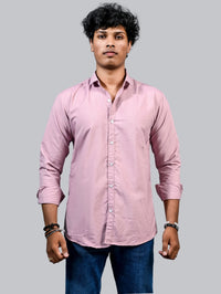 Mens solid Pink Full Sleeve Cotton shirt