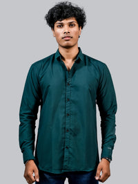 Mens solid Teal Blue Full Sleeve Cotton shirt