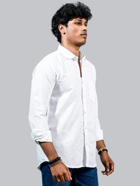 Mens solid White Full Sleeve Cotton shirt