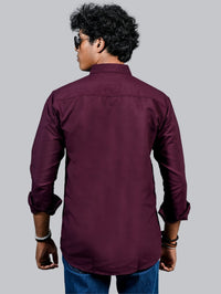 Mens solid Wine Full Sleeve Cotton shirt