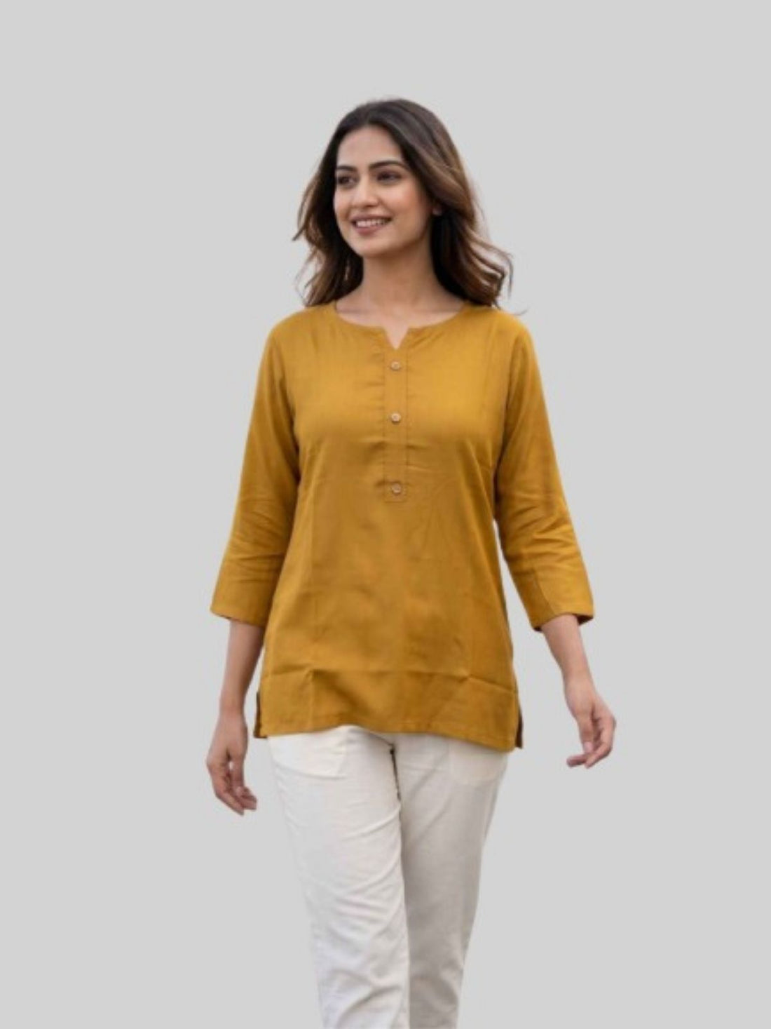 Women Camel Rayon Short Kurti
