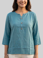 Women Light Grey Rayon Short Kurti