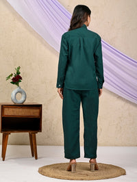 Green Cotton Co-Ord Set For Women