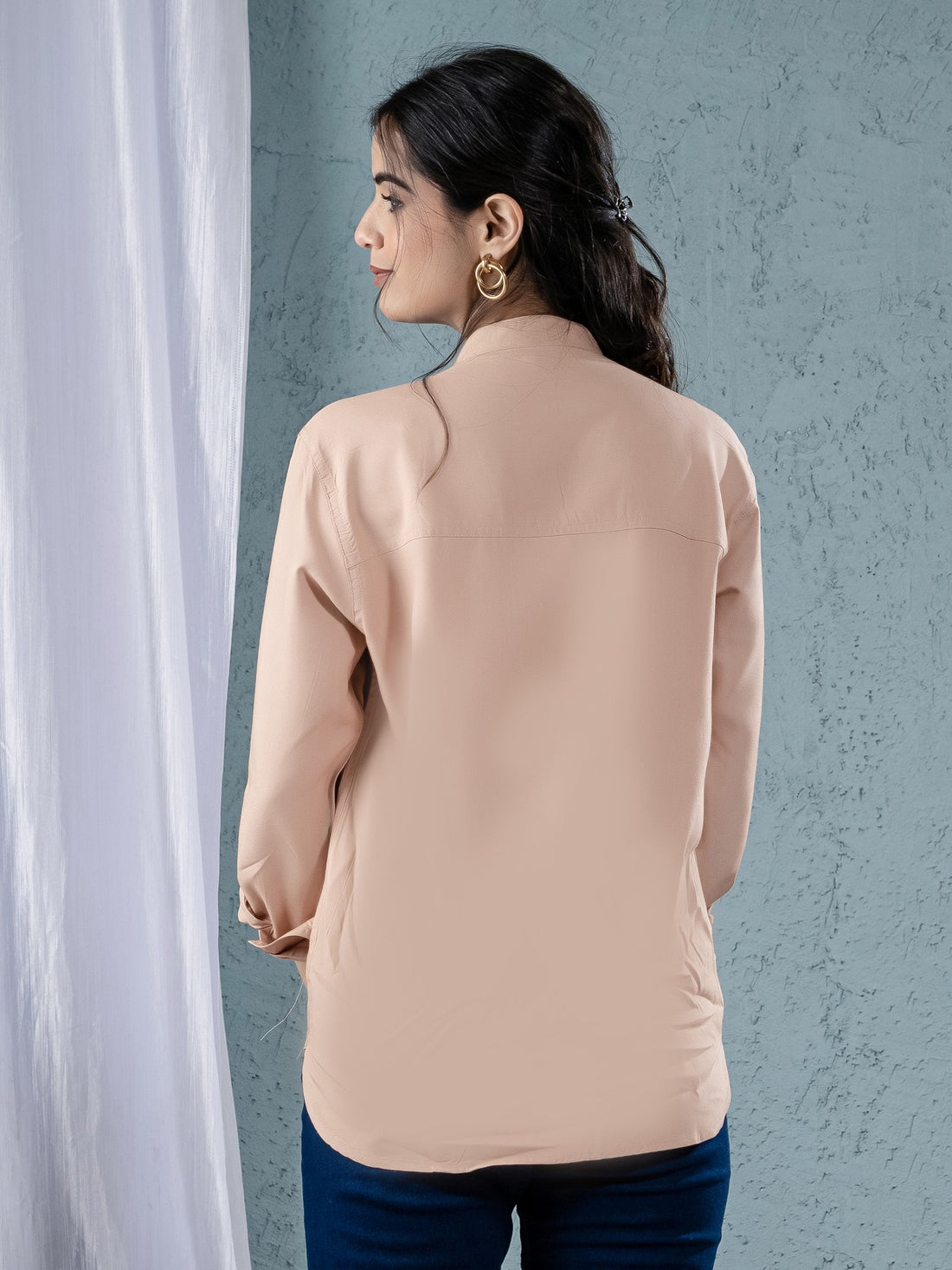 Women Solid Chiku Viscose Shirt