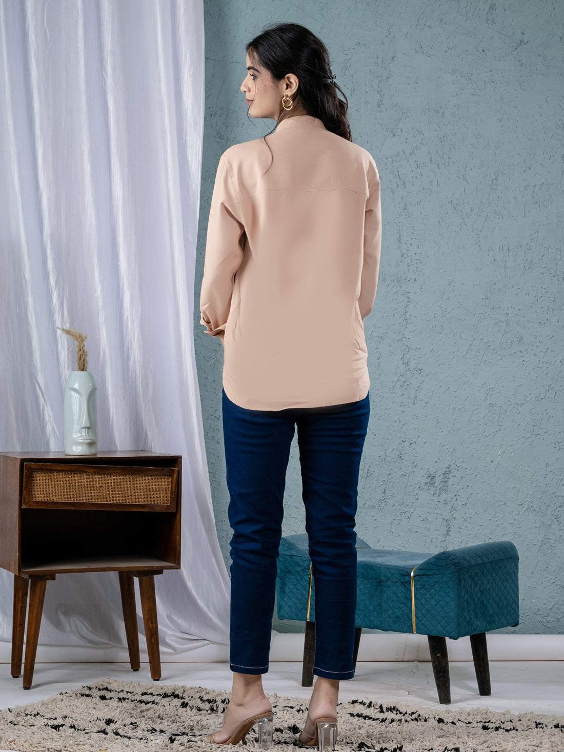 Pack Of 2 Chiku And Sky Blue Solid Viscose Shirts Combo