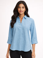 Firozi Airy Linen Pleated Cotton Top