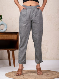 Women Solid Grey South Cotton Trouser