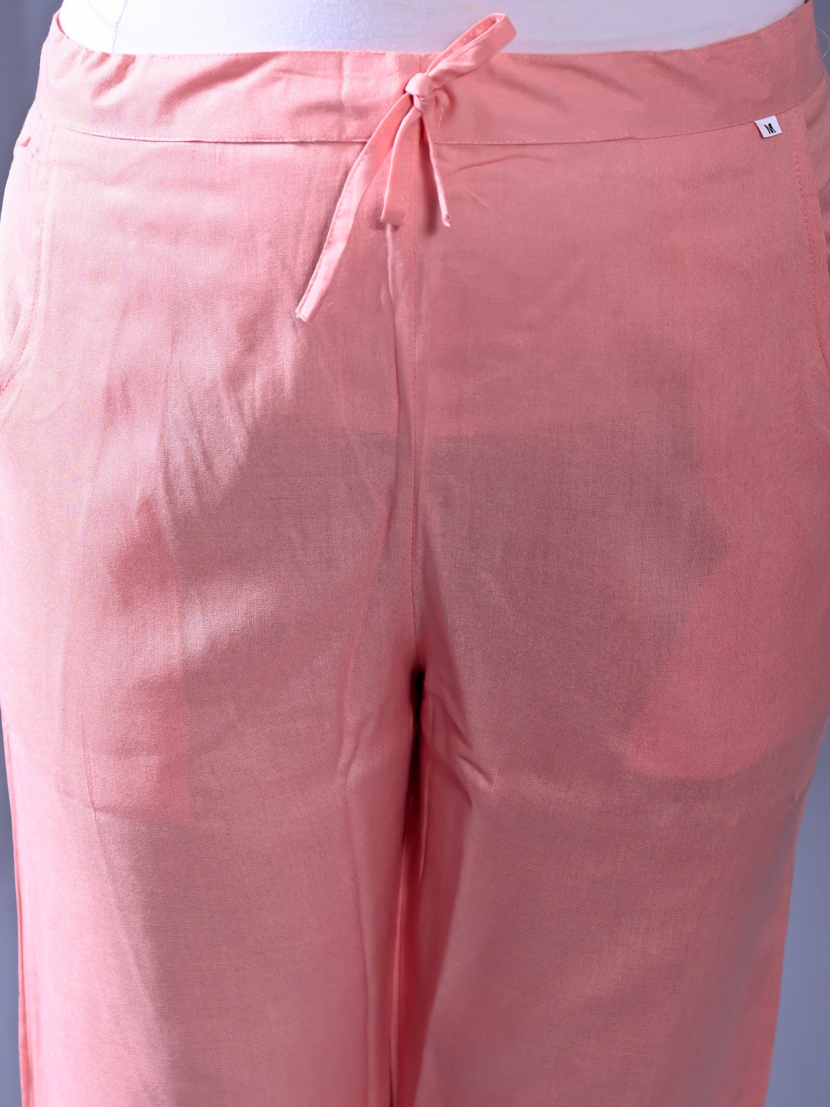 Women Regular Fit Mauve Pink Rayon Trouser