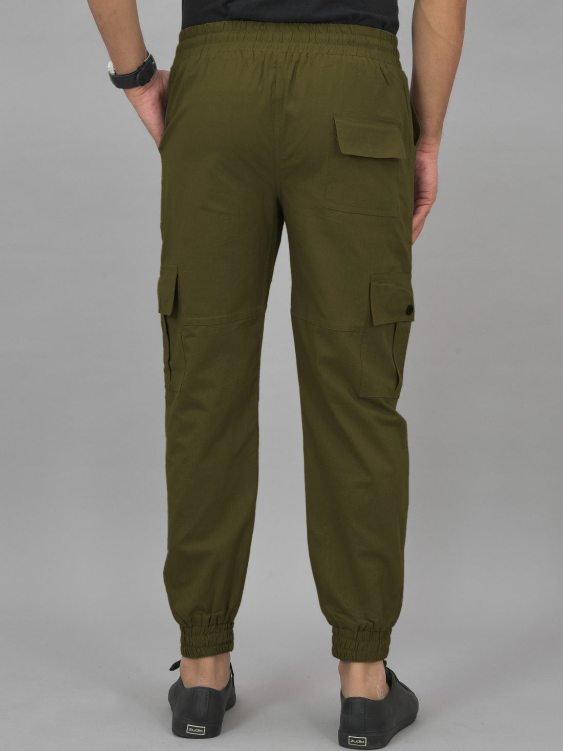 Mehendi Green Airy linen Summer Cool Cotton Comfort Joggers For Men