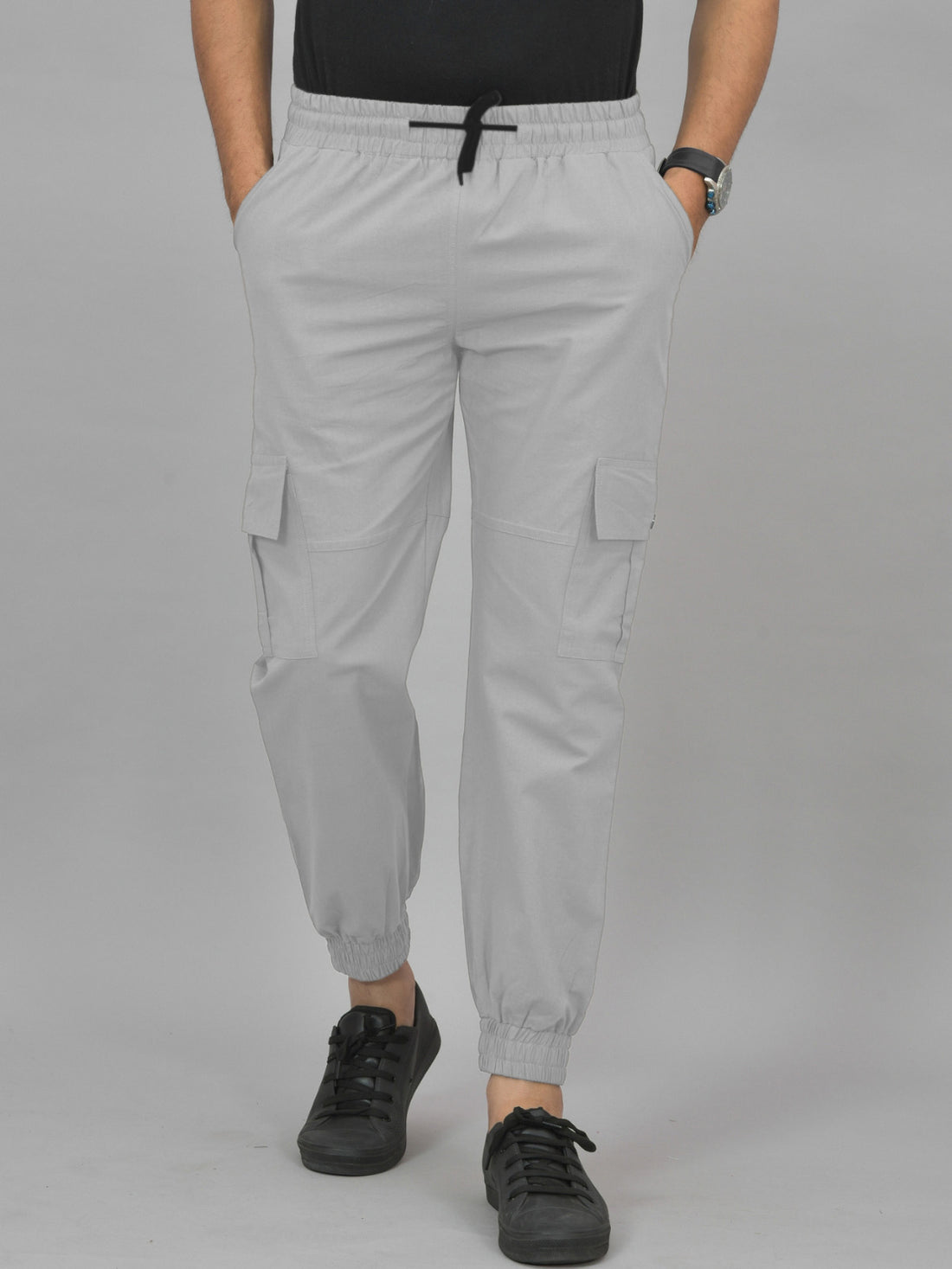 Pack Of 2 Mens Melange Grey And Grey Airy Linen Summer Cool Cotton Comfort Joggers