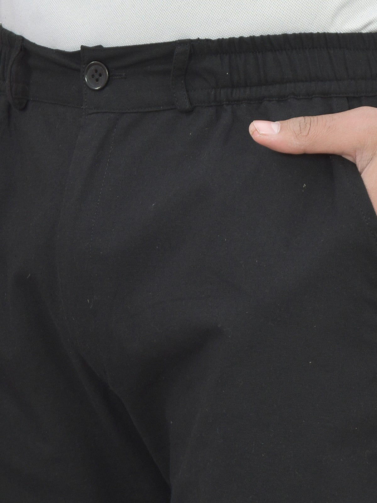 Black Airy linen  Summer Cool Cotton Comfort Pants For Men