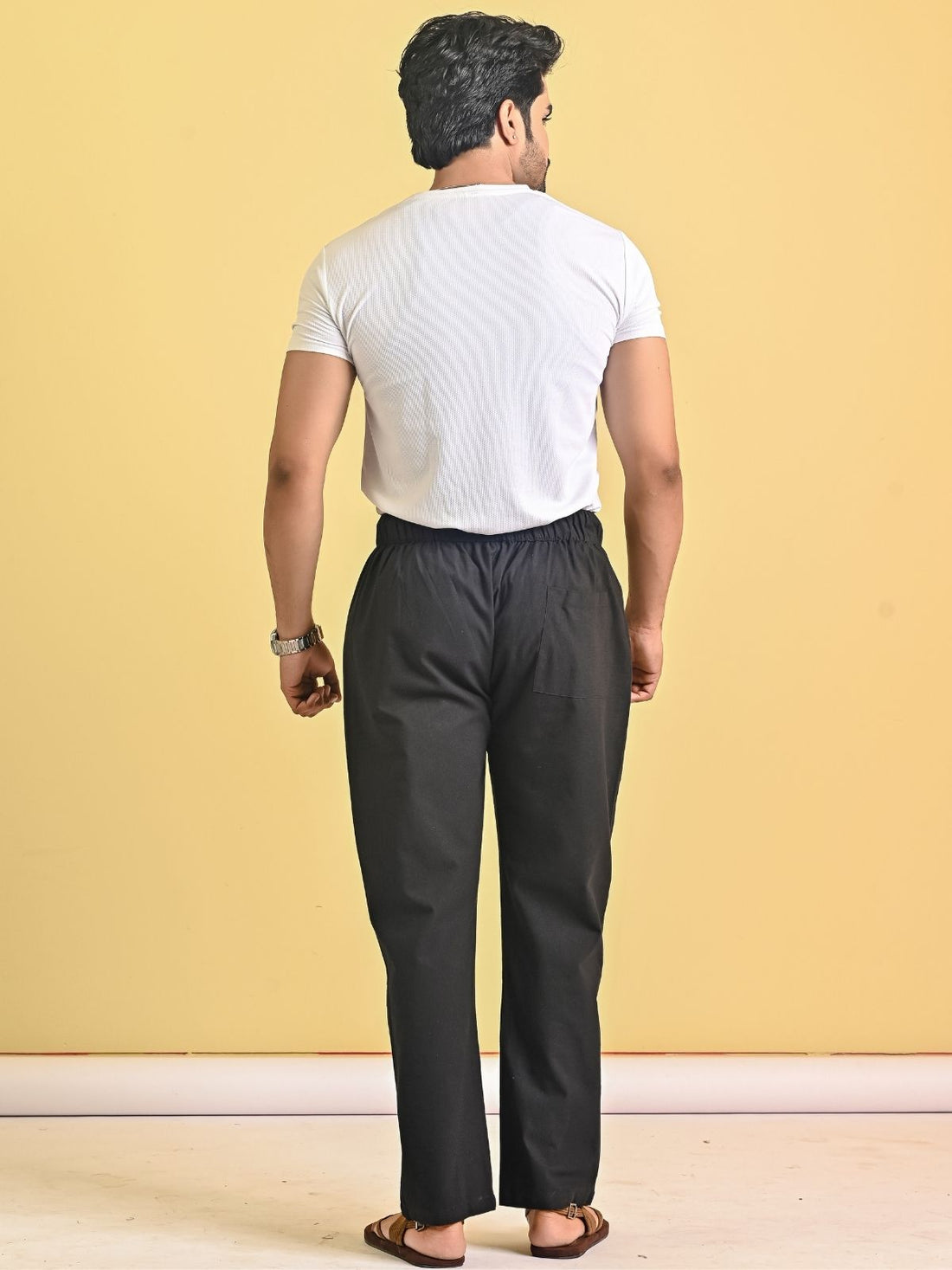 Mens Black Loose Fit Pajama Pant