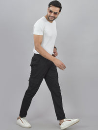 Mens Black Twill Straight Cargo Pant