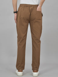 Combo Pack Of Mens Brown And Grey Regualr Fit Cotton Trouser